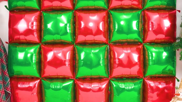 Amazon.com: Red Green Square Foil Balloon Wall,25Pcs Double Sided