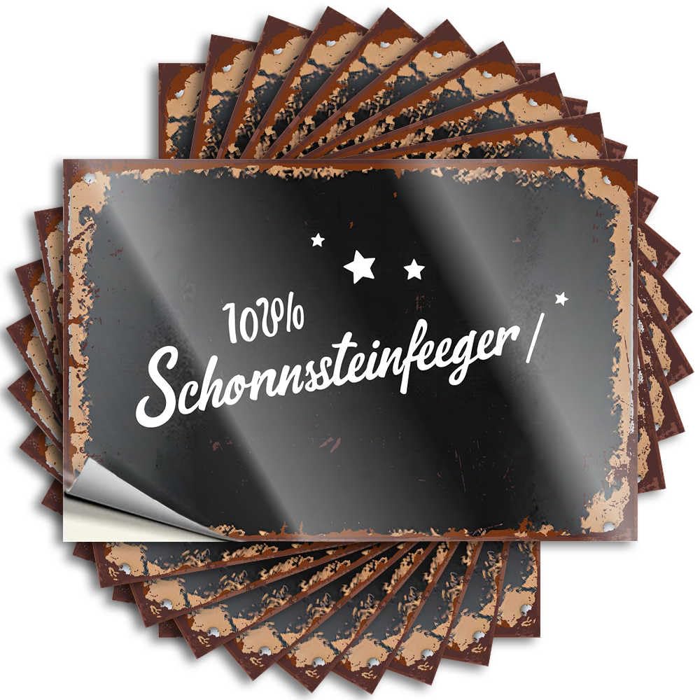 Fzfn Colour Spring Tattoo Door | Vintage Sign: 100% Schornsteinfeeger With Stars Badass Spring Sticker Pack(6X9cm)