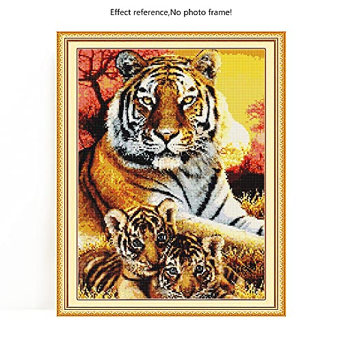 Tigre bordado de diamantes 5D DIY pintura de diamantes cuadro de animal cuadrado completo de diamantes de imitación… - Imagen 3