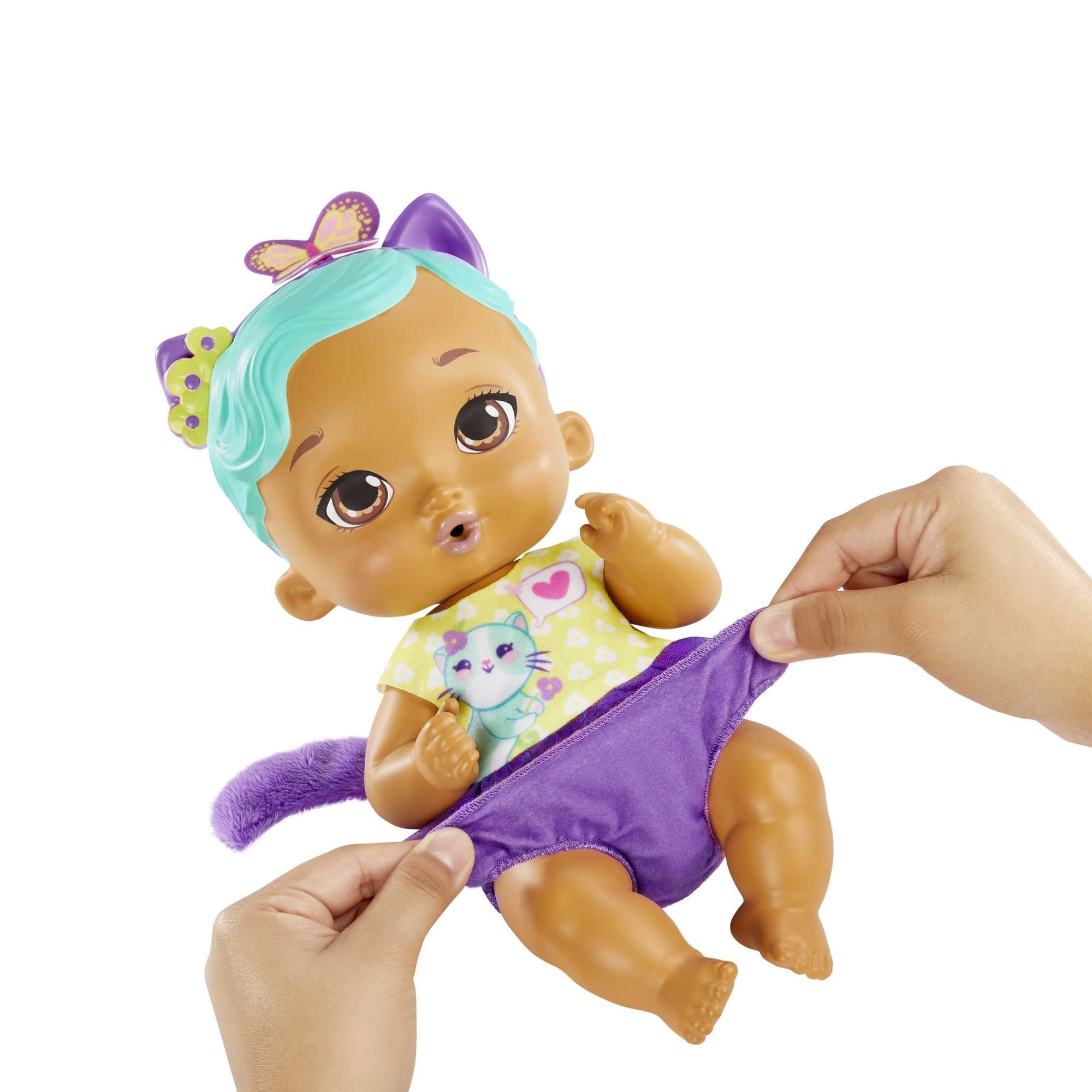 My Garden Baby - Kitty, Amica JuniorGattina Bambola (30,5 cm) e accessori, con pannolino riutilizzabile, bavaglino e biberon, regalo e giocattolo per bambini 3+ Anni, HHL22
