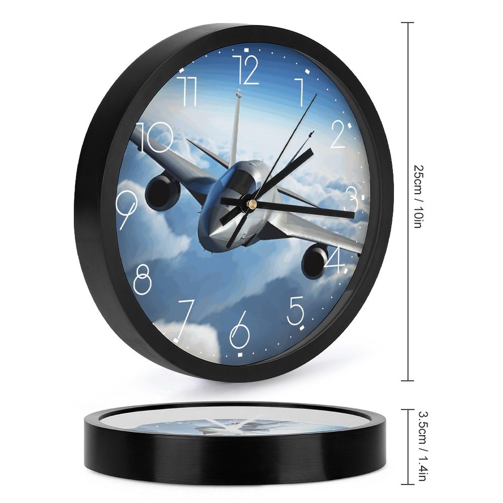 Amazon.co.jp: LBKHDS デジタル壁掛け時計、飛行飛行機プリント装飾