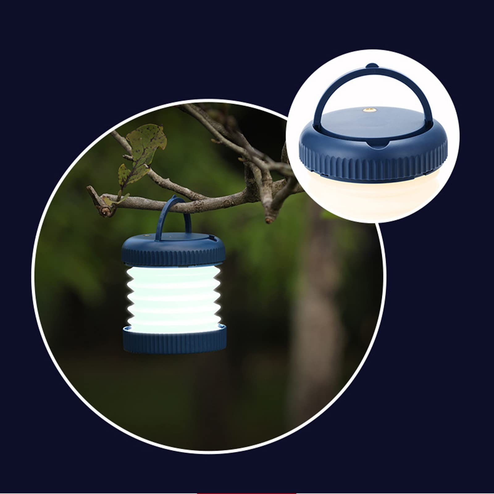 Oświetlenie zewnętrzne LED, Składana lampa latarnia do przechowywania kreatywne ładowanie magnetyczne podróżowanie kemping oświetlenie namiot lampa(White)