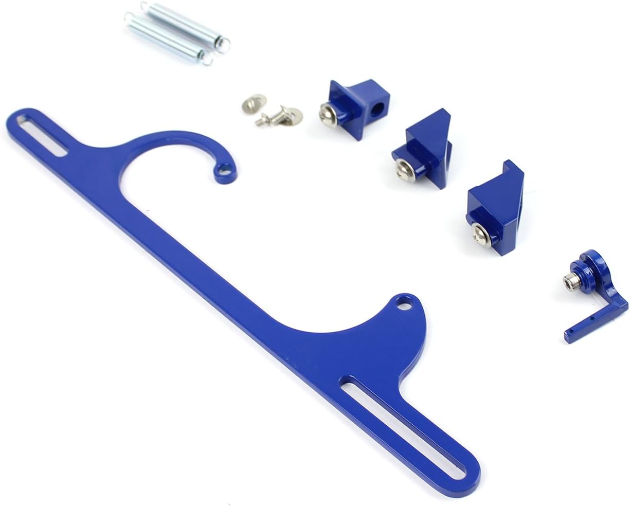 Speedmaster PCE124.1014.02 Carburetor Throttle Cable Bracket Kit w/Return Springs - Billet Blue