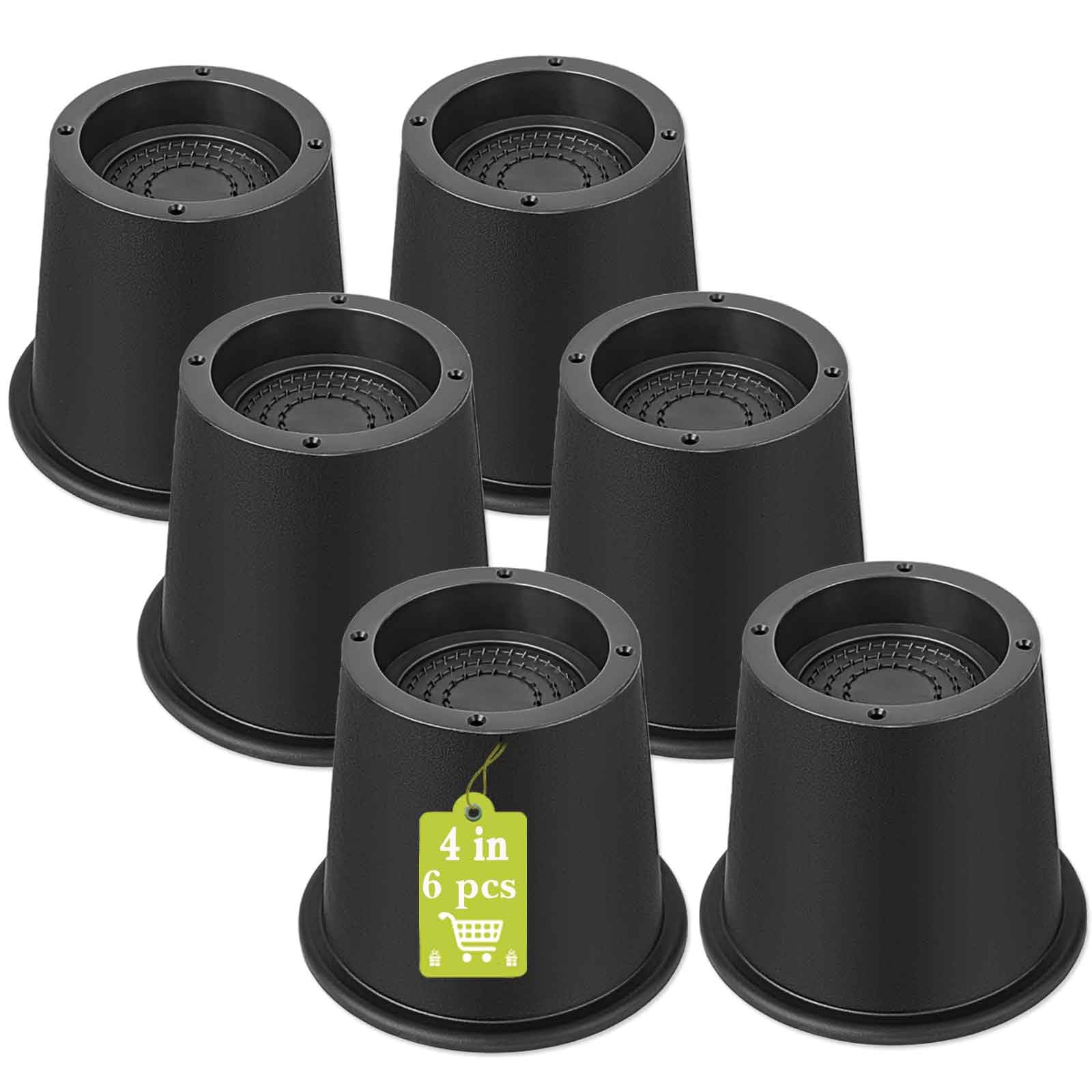 6 Pack Furniture Risers 4 Inch, Bed Risers Heavy Duty for Table Desk Couch Chair Sofa Cabinet