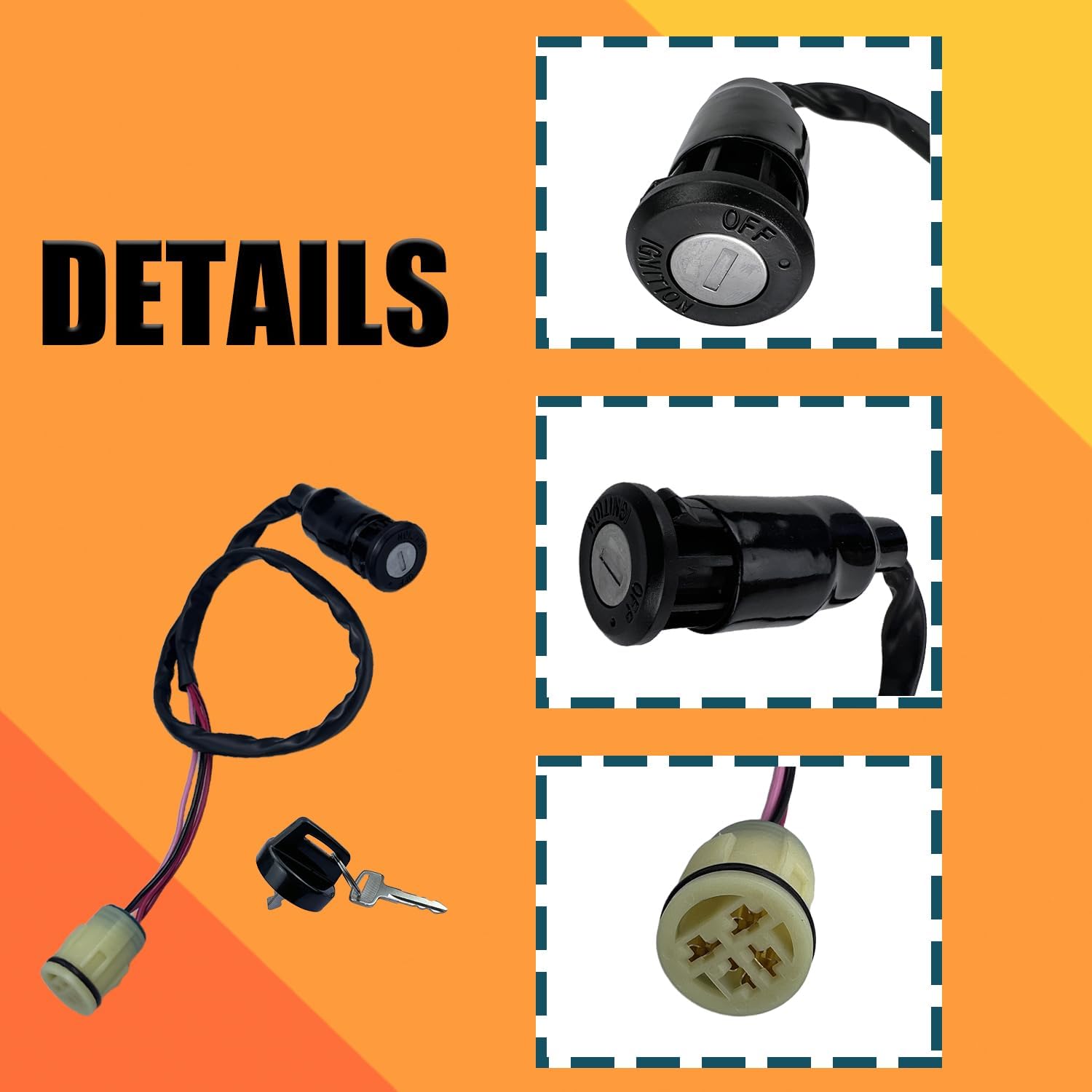 Ignition Coil with Cap & Ignition Key Switch Replace Part Number 30510-HP5-601Compatible with Honda Rancher 420 TRX420 2007-2013 with Start Relay and Spark Plug