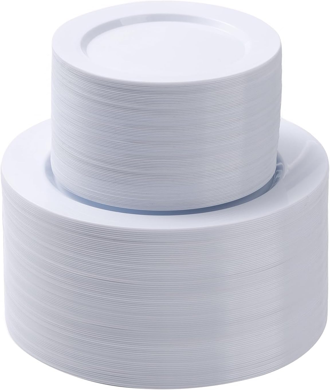 Goodluck 200PCS White Plastic Plates, Heavy Duty Disposable Plates