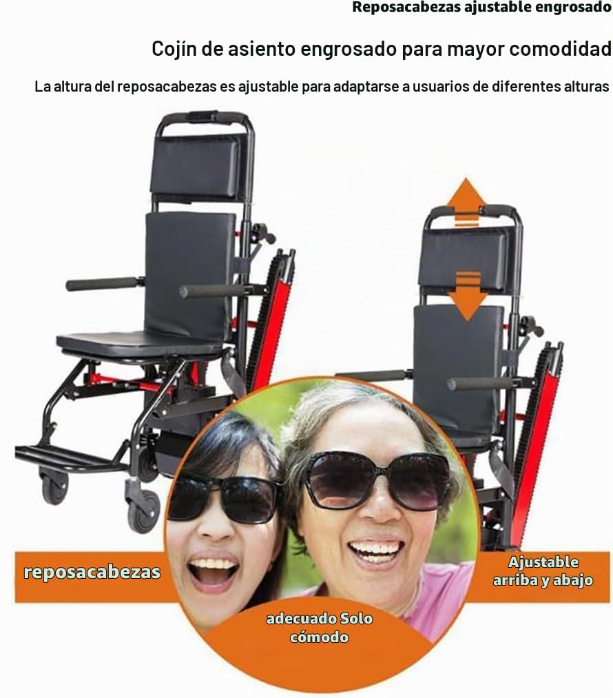 Silla De Ruedas Para Escalada En Escaleras De Oruja,Montaescaleras Eléctrico De Oruja,Silla Para Subir Y Bajar Escaleras,Elevador De Escaleras Para Mayores,Carga Segura 165 Kg/373 Libras A