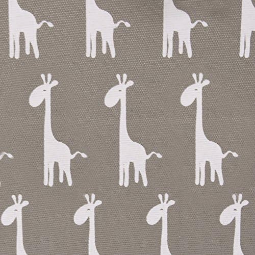 Foldable Grey Canvas Storage Basket - Rectangle Fabric Basket with White Giraffes  Perfect for Household Storage, Fabrics or Toys. Size: Width 42cms x Depth 32cms x Height 28cms