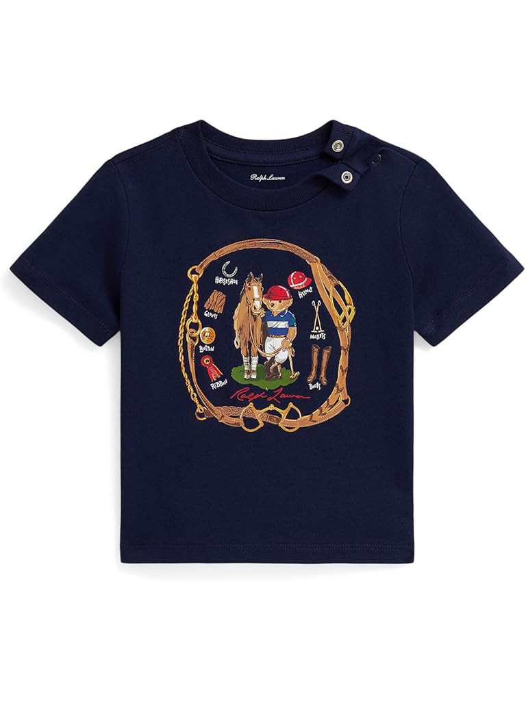 Navy Polo Ralph Lauren Polo Bear Cotton Jersey Tee (Infant)