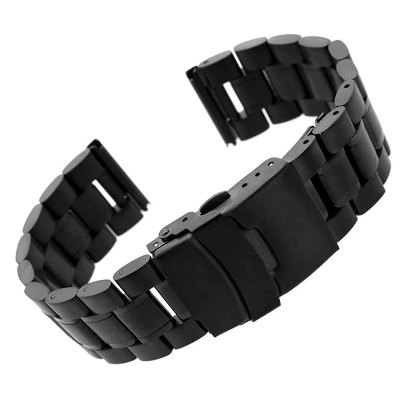 18/20/22/24mm Stainless Steel Solid Watch Strap Arc/Straight End Bracelet Folding Buckle Replacement Band