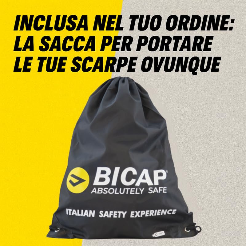 Bicap Aikido S3S - Zapatos de seguridad para hombre y mujer, puntera de aluminio, lámina de cero perforación, suela de poliuretano Bidensity, soporte BI-equilibrado, transpirable, ligero, sector