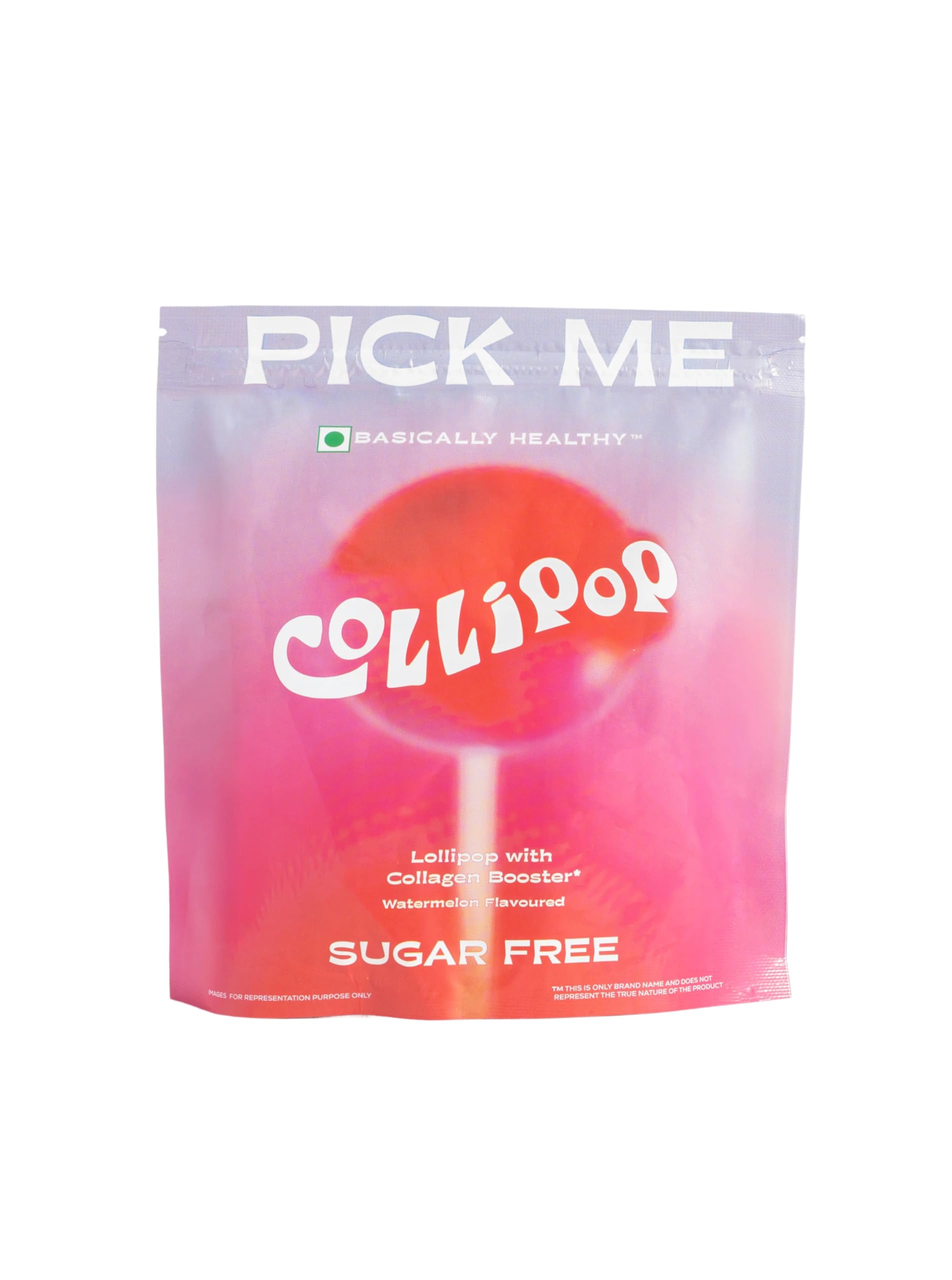 Collipop Sugar-Free Lollipop with Vegan Collagen Booster | Watermelon Flavour | No Refined Sugar Candy | Soft-Chew Centre | Low Calorie Guilt-Free Treat | 5 Lollipops (90g) | Pack of 3-image-31