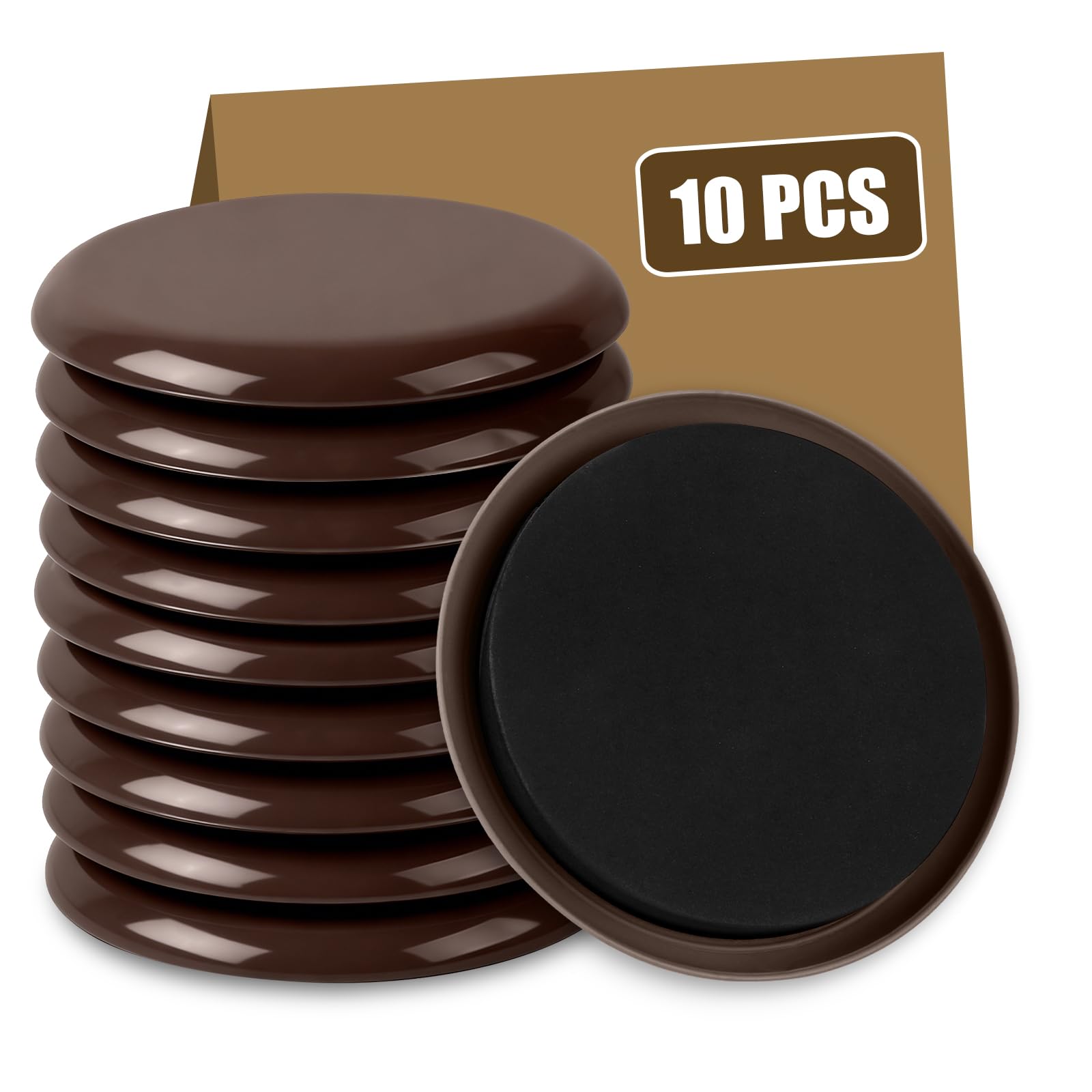 10PCS Furniture Sliders, 3 1/2" Furniture Sliders for Hardwood Floors, Reusable for Carpet, Heavy Duty Furniture Movers Sliders, Carpet, Floor