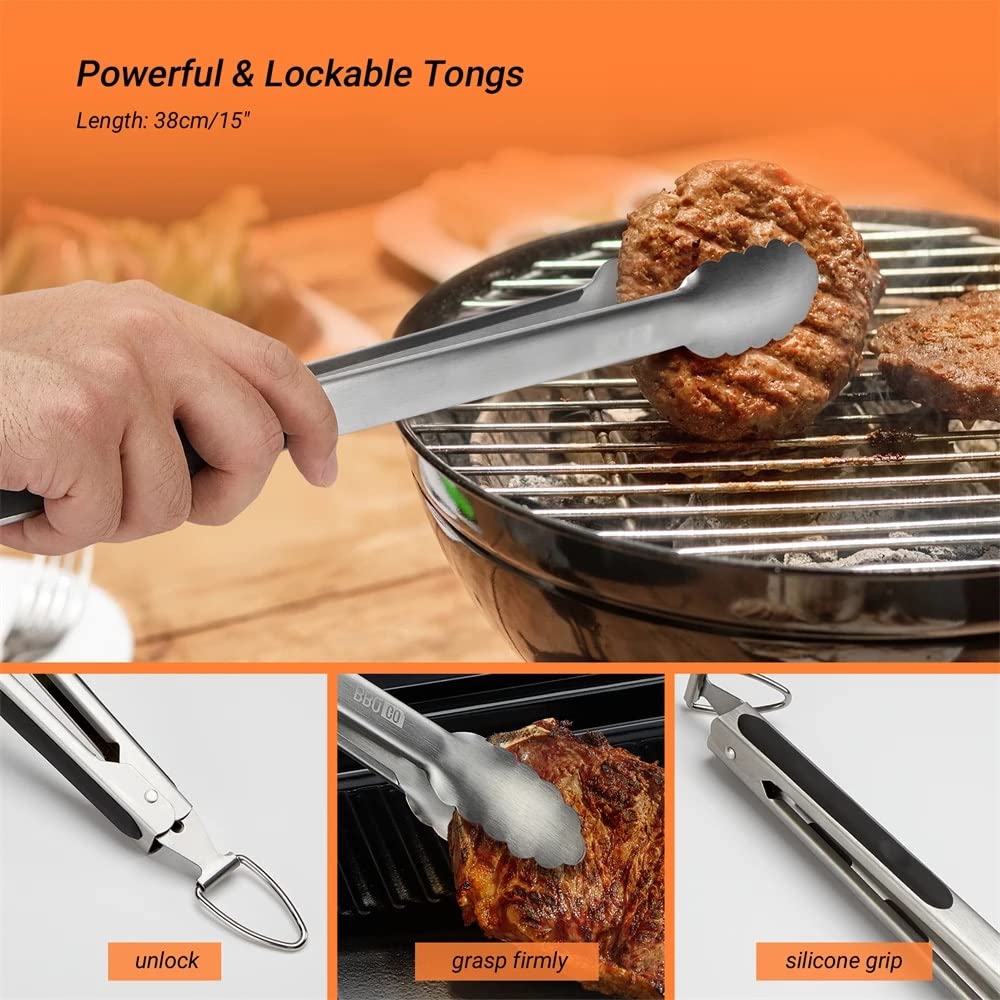 Stainless Steel BBQ Tool Set Spatula Fork Pliers Brush Skewer BBQ BBQ Utensils Camping Outdoor Cooking Tool Set
