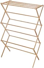 Towel Rack Drying Rack for Clothes Folding Natural Bamboo Wood 50 x 74 x 8 cm (Bamboo)