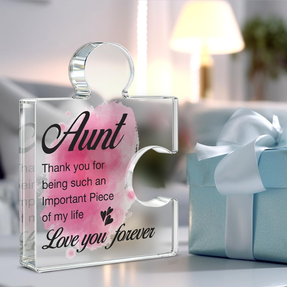 Aunt Gifts from Niece Nephew, Thank You Gifts for Auntie Birthday Christmas Wedding Mothers Day, Aunt Acrylic Puzzle Plaque Decorative - Image 7