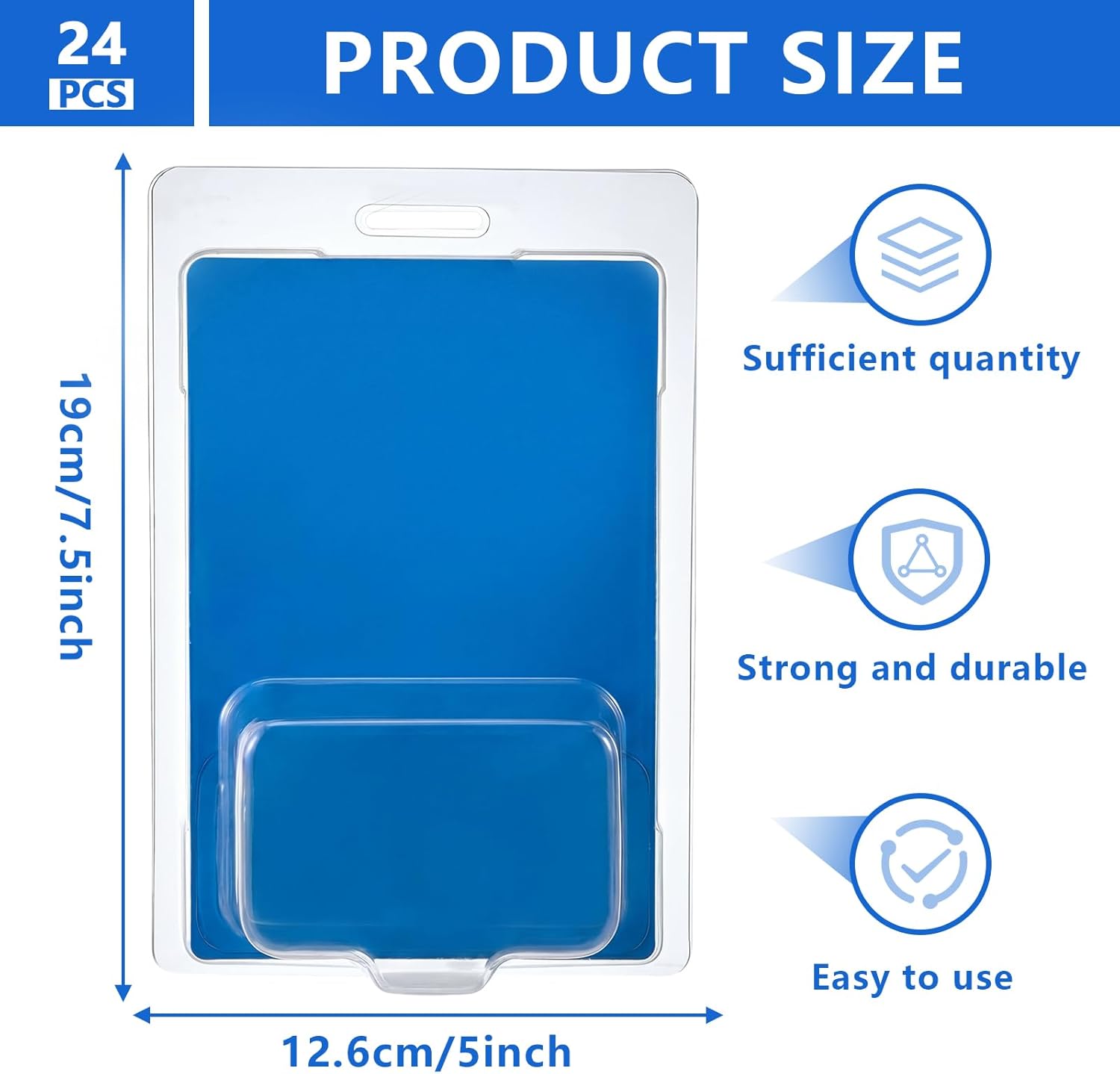 Tatuo 24 Pcs Protector Packs Compatible with Hot Wheels Model Car Clamshell Cases Plastic Display Protective Case Clear Die Cast Car Blister Pack Covers, 7.5 x 5 x 2 Inch