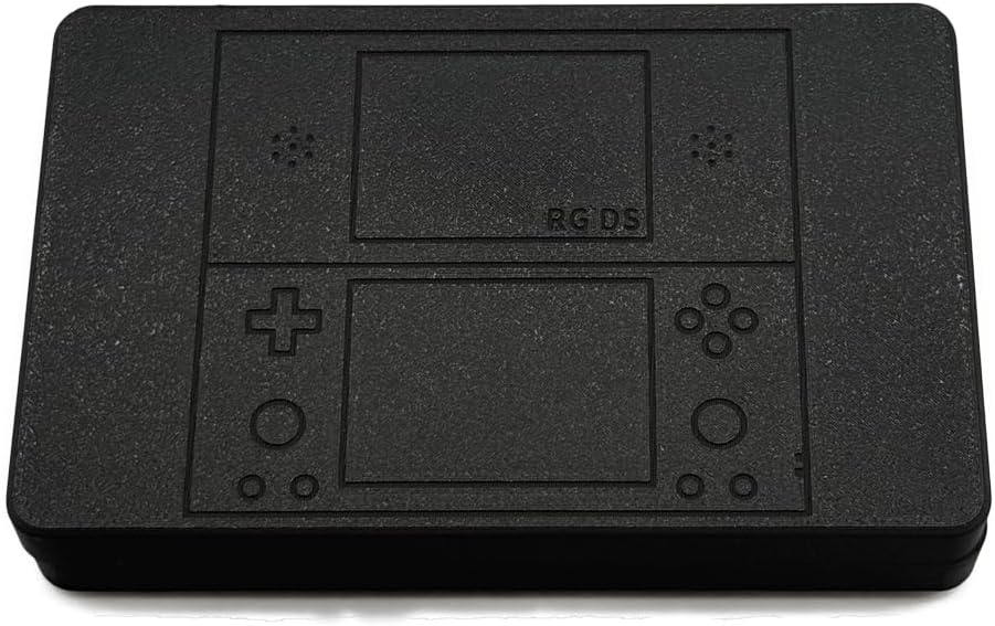 TPU Protective Cover Case for Anbernic RG DS Game Console,3D Printed Storage Box Protective Sleeve Anti-Scratch Housing Open Magnetic Lid Design Organizer Accessories (Black)