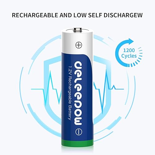 Miniatura 7 de Deleepow NiMH - Baterías recargables AA de 3300 mAh, paquete de 16 baterías recargables AA de 1.2 V y 16 pilas recargables AAA NiMH de 1200 ciclos