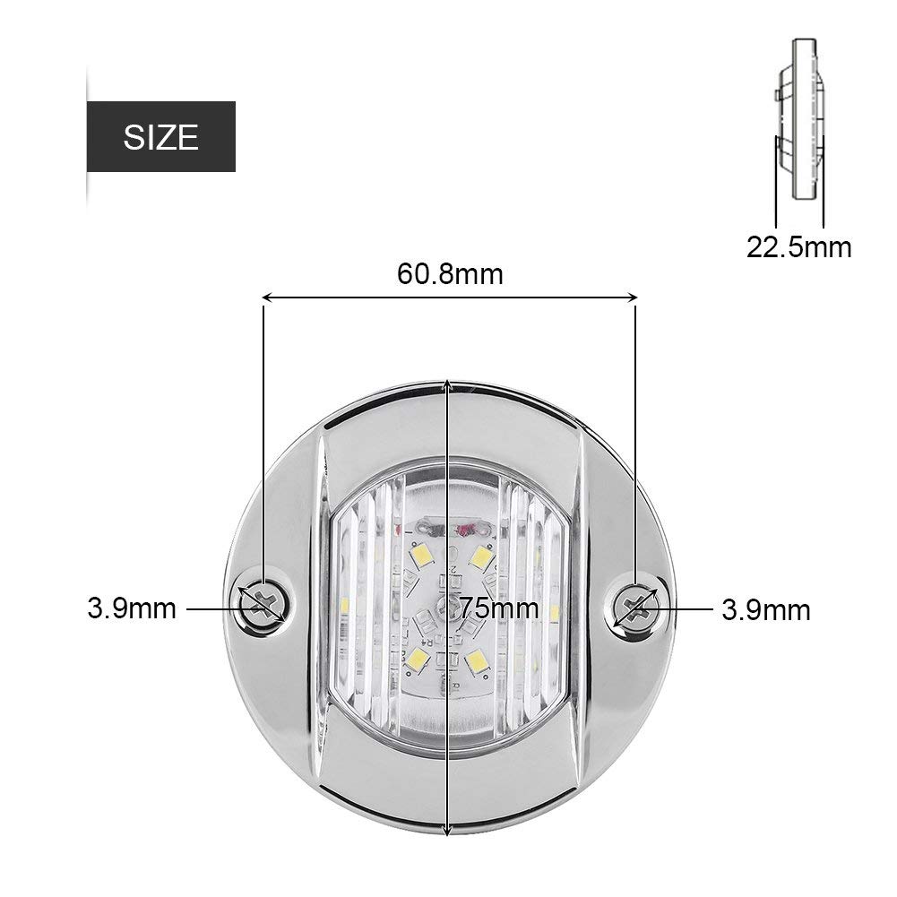 Keenso Marine Hecklicht, 12V Wasserdicht Boot Licht LED Navigationslicht Hecklicht Ankerlicht für Boot Marine Yacht