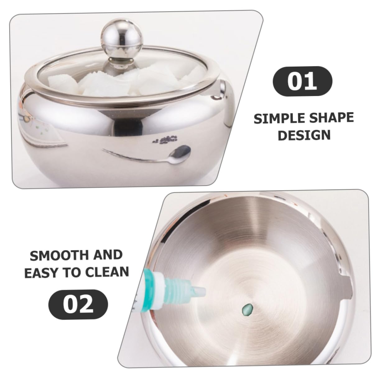 Cabilock 3 Juegos Dispensador De Jarabe Bol Paquetes Tarro De Galletas Recipientes Para Condimentos Con Tapa Tarro De Pepinillos Tarro De Dulces Cedazo Frasco Papelera Bandeja Silver Vidrio