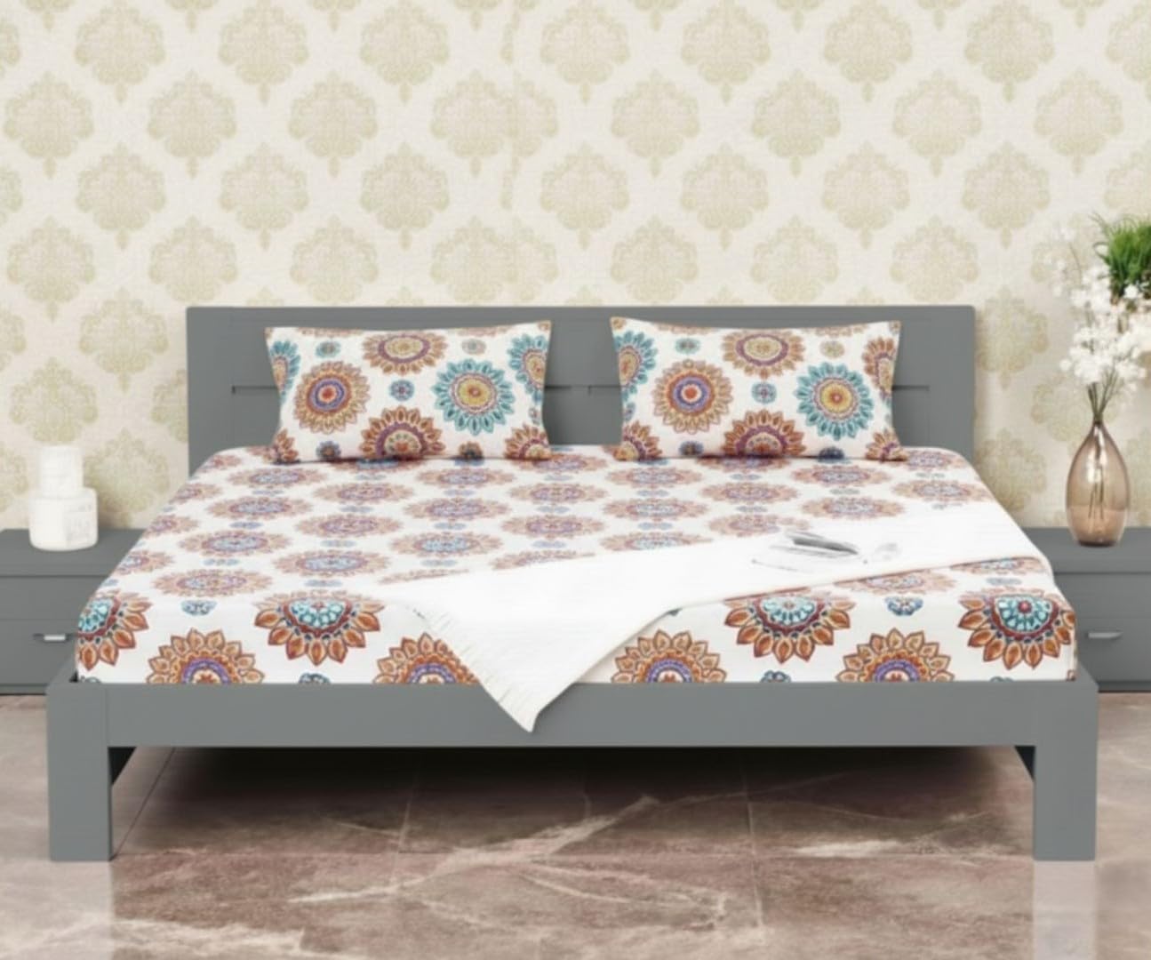 Sheesham Wood King Size Bed Without Storage#|!Bedroom Furniture ! | WOODEFLY Solid Sheesham Wood King Size Bed-image-43