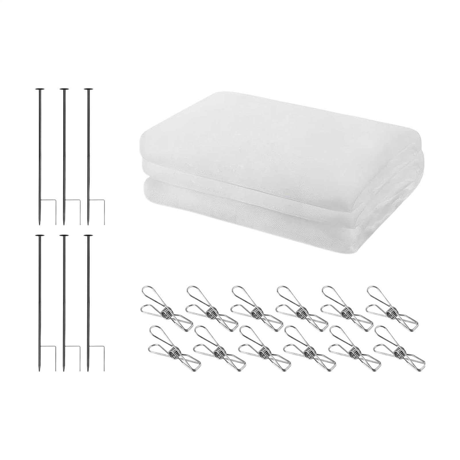 Garden Netting Kit, 10x13 FT Protective Barrier with Support Stakes, Cover
