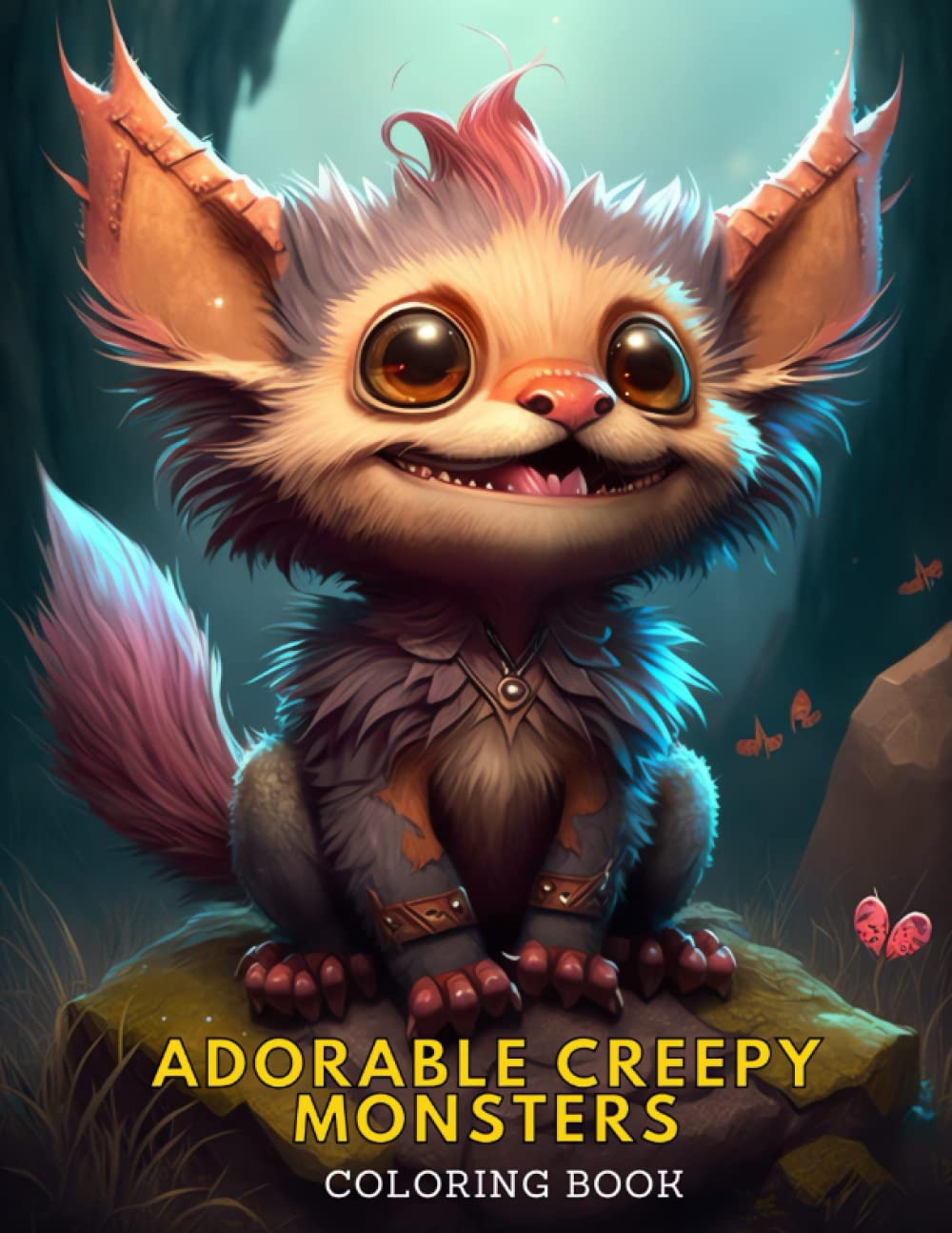 Adorable Creepy Monsters Coloring Book: Fantasy Mini-Monsters Designs for Mindfulness and Stress Relief for Teens and Adults