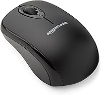 Amazon Basics 2.4GHz Wireless Optical Mouse with Nano USB Receiver - Precise Tracking, Reliable Connection for PC & Laptop, Black