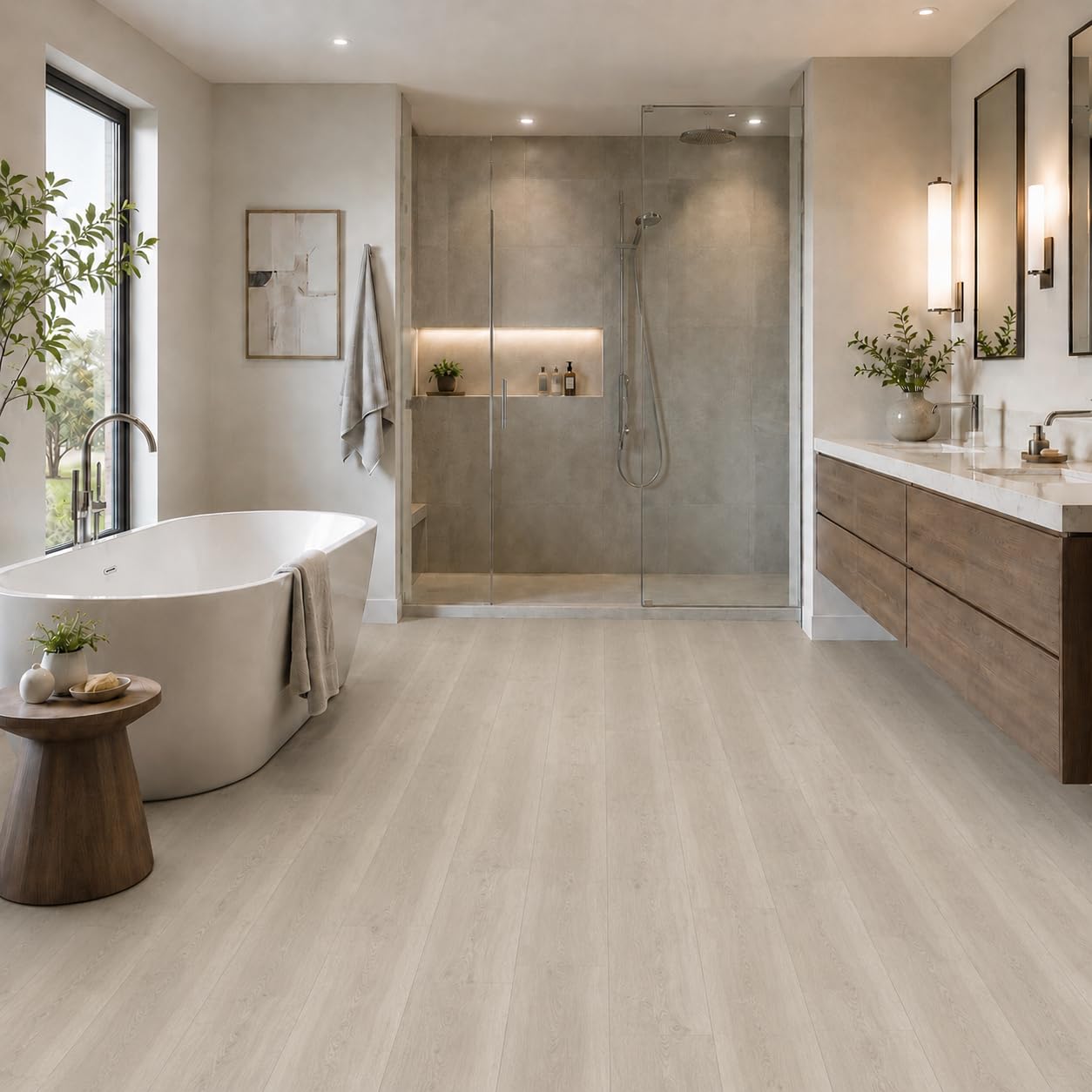 SPC - Pavimento in vinile Klick, 5 mm, 10 assi da 2,25 m², 122 x 18,4 cm, impermeabile, con base IxPE da 1 mm integrato (Izmir, Box 2,25 m²)