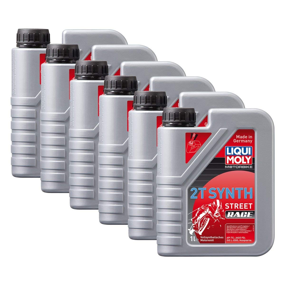 6x LIQUI MOLY 1505 Motorbike 2T Synth Street Racing Race Motoröl 1L