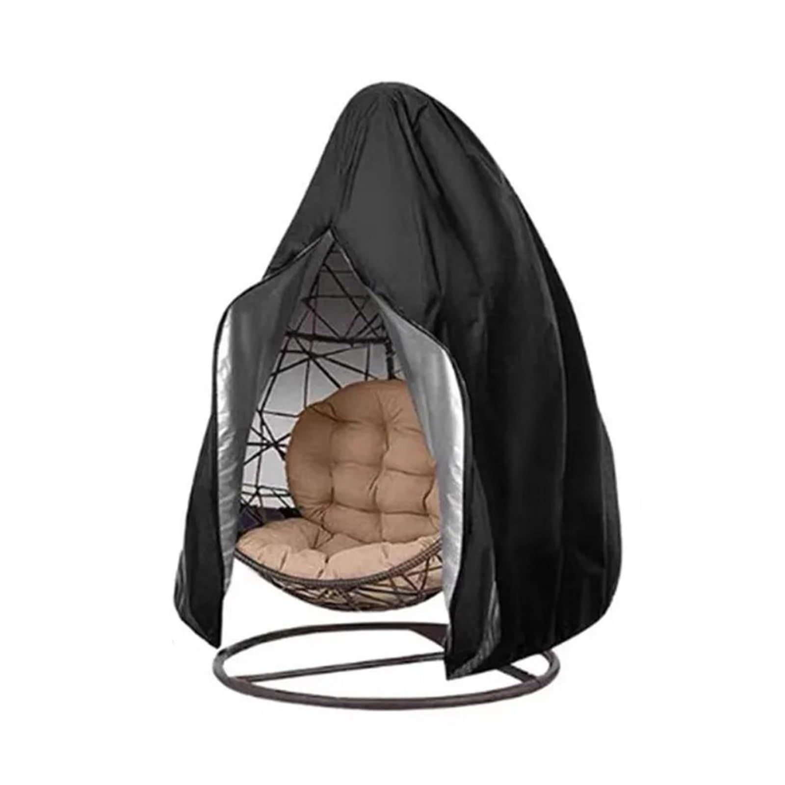 WEQYFDC Waterproof Cover For Garden Hanging Chair Patio Egg Chair Covers With Zipper, Wicker Egg Swing Chair Covers, Waterproof Heavy Weather Outdoor Chair Cover(210D 230x200cm)
