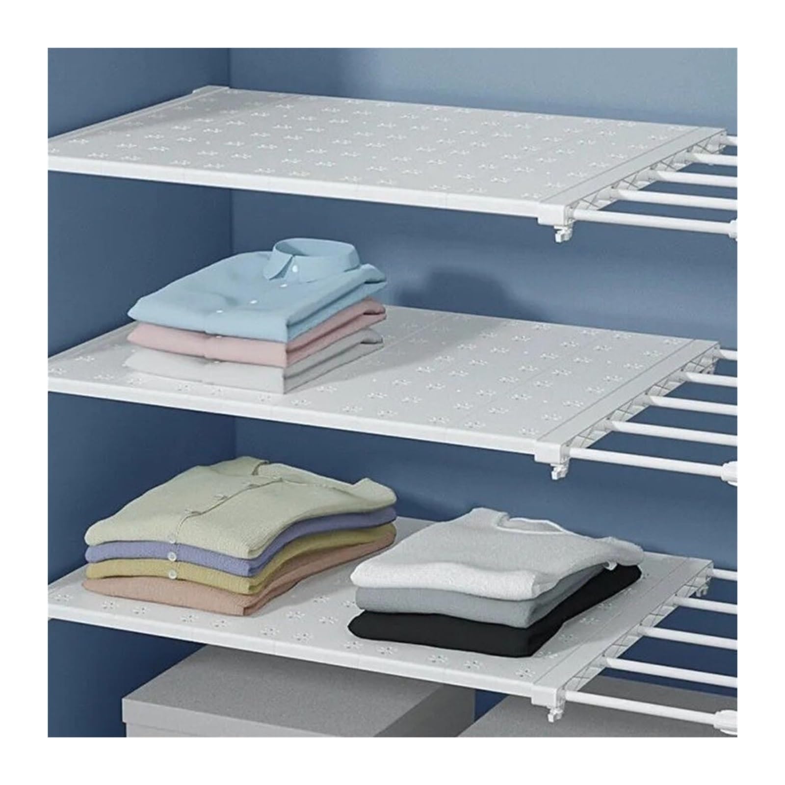 1pcs Wardrobe Storage Shelf Punch-free Für Schränke