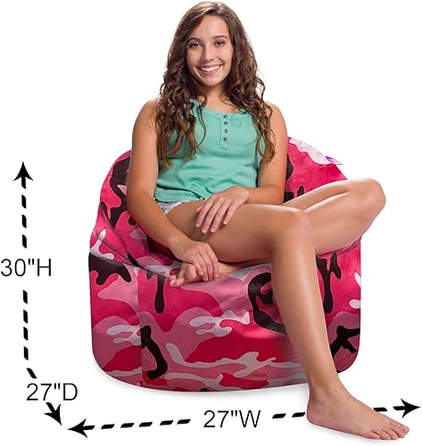 Miniatura 9 de Posh Creations Puf estructurado cómodo para jugar, leer y ver la televisión, Sonoma Lounge, nailon, camuflaje oscuro y gris negro