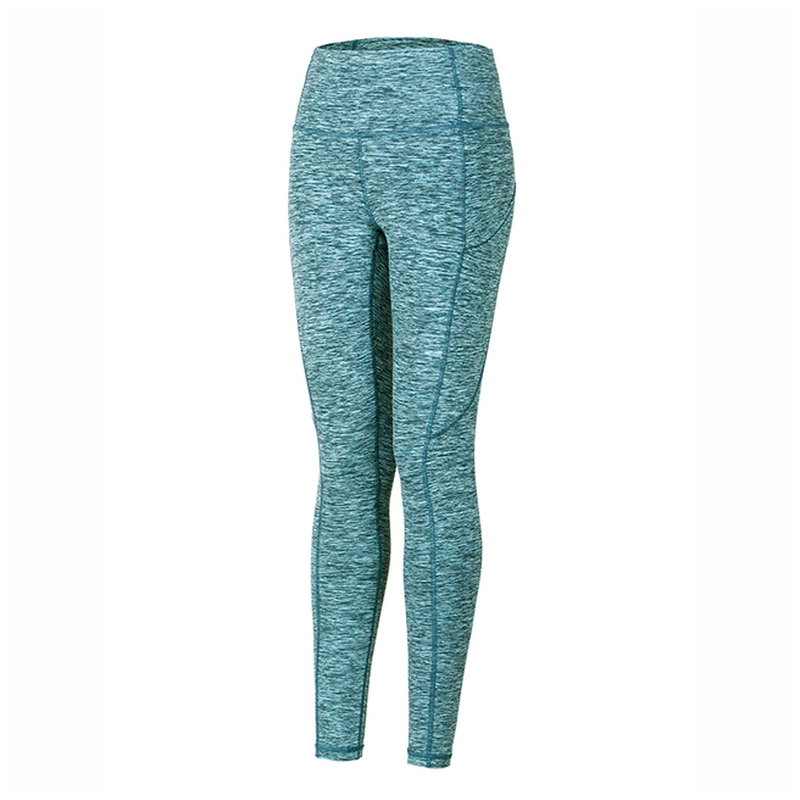Polainas Impermeables Pantalones de yoga de cintura alta de las mujeres con bolsillos desnudos sentimientos de entrenamiento Leggings Polainas Trail Running ( Color : Dye blue heather34 , Size : Small