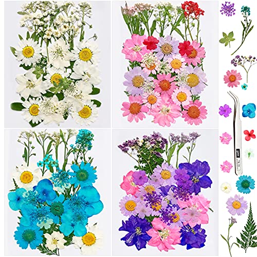 VEGCOO 140 pcs Getrocknete Blumen Natürliche Gepresste Blumen Epoxidharz...
