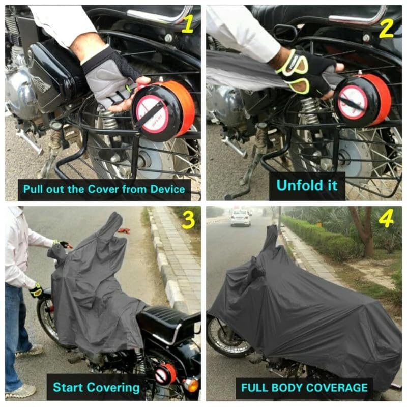 Image of BIKEBLAZER Semi-Automatic Full Body Bike Covers - Heavy Duty Device | Water Resistant | UV Safe | 100% Dust Proof | Anti-Theft & Scratch Proof Covers, Compatible with All Triumph Motorcycles BMK