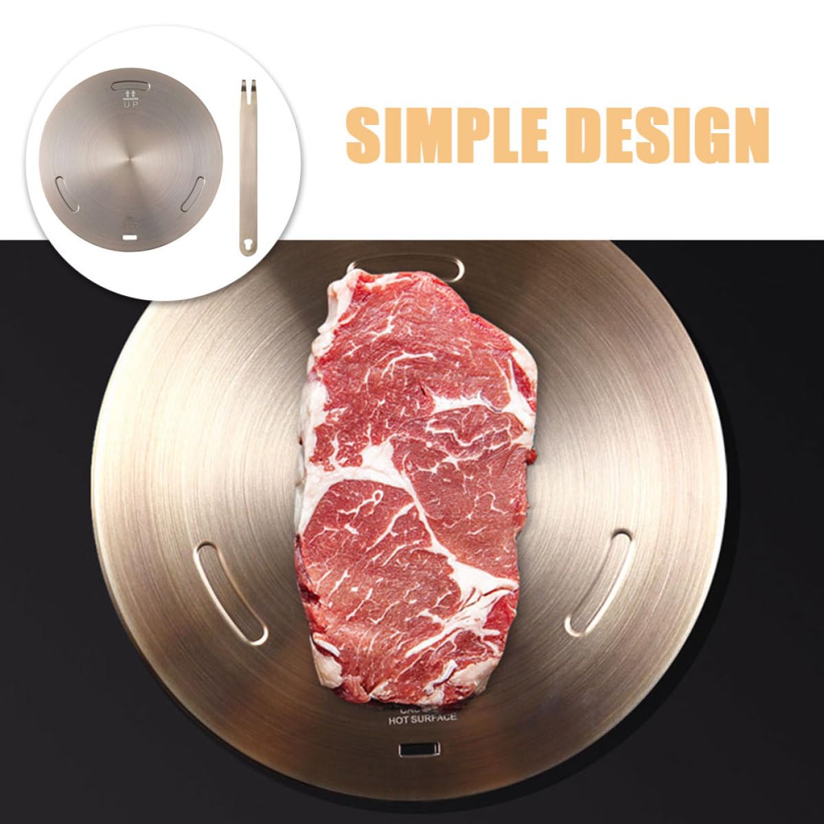 Difusor de Calor Redondo de 28 CM en Acero Inoxidable para Cocina Inducción y Gas, Placa Guía Térmica para Ollas y Uso en Vitrocerámica