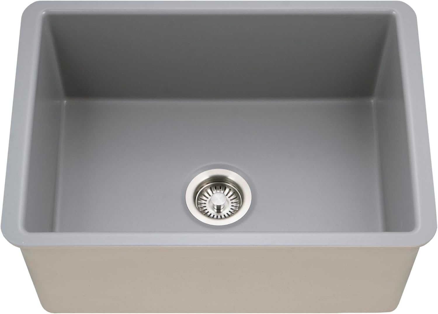 Houzer Platus White Fireclay Kitchen Sink: 26 Inch Undermount Single Bowl Kitchen Sink, Durable & Versatile, Essential for Home & Apartment: PTU-2800 WH