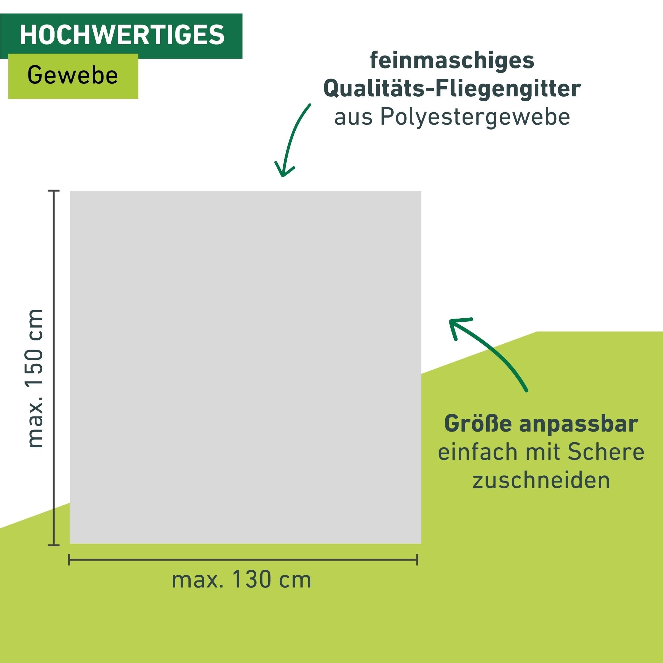 Windhager Insektenschutz Fliegengitter Insektenschutzgewebe für Dachfenster, Reißverschluss ermöglicht Durchgreifen, inkl. Selbstklebenden Montage-Klettband, weiß, 130 x 150 cm (Packung mit 5)