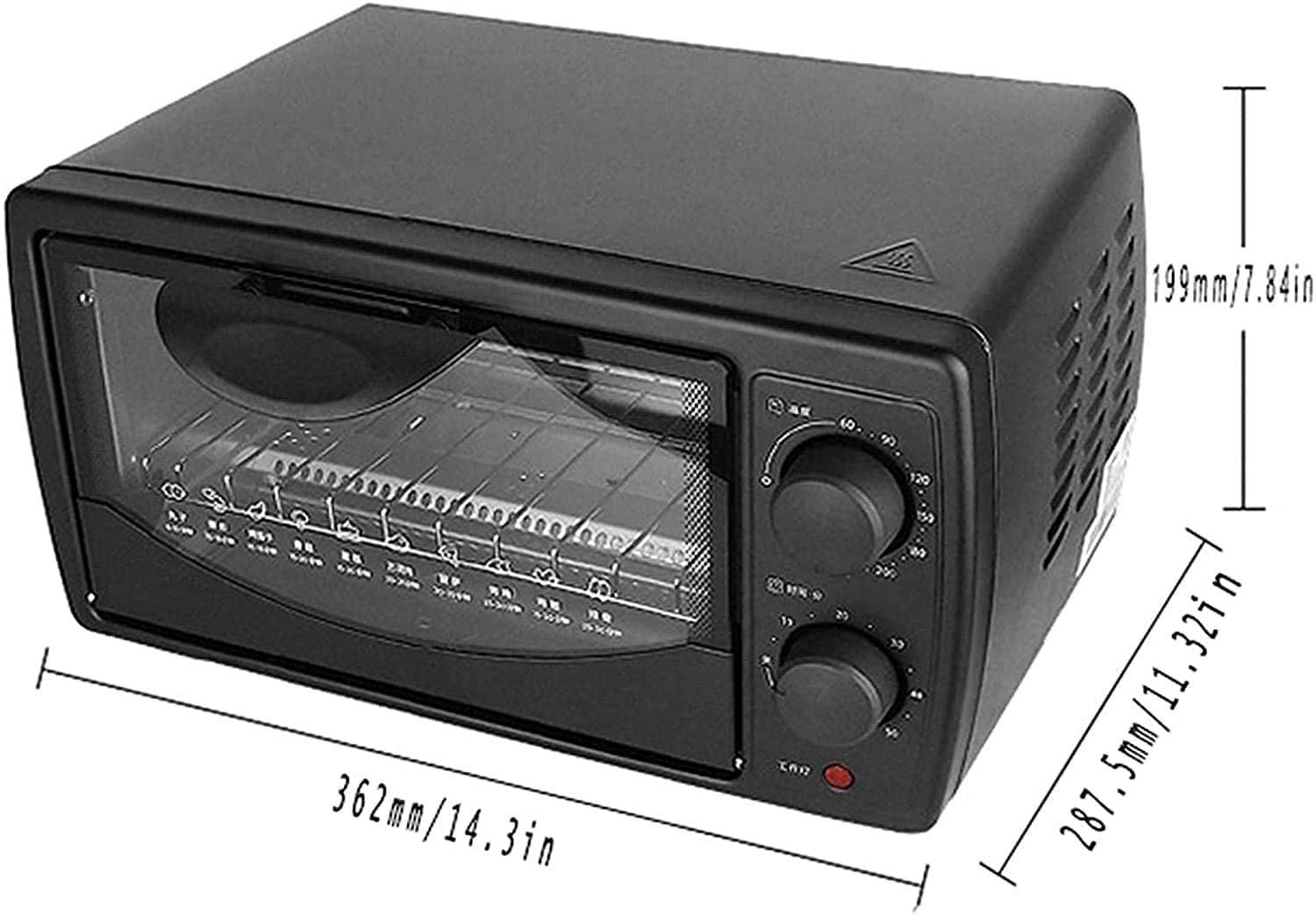 Małe piekarniki, 10-litrowy czarny mini piekarnik elektryczny, wielofunkcyjny wysuwany pojemnik do pieczenia