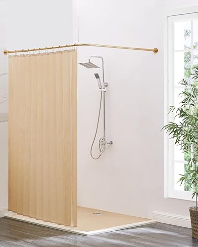 Miniatura 10 de Barra de cortina de ducha de esquina, 24-53 pulgadas x 24-53 pulgadas Barra de ducha ajustable en forma de L sin flacidez 304 inoxidable 304 barra