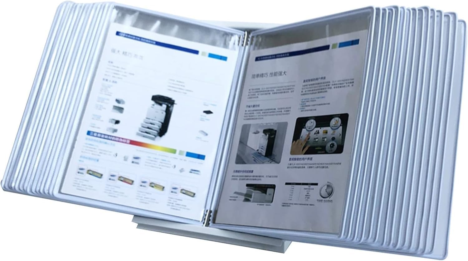 noxozoqm Desktop/Wall Reference With 30 Panels Easy-Load Pockets,Desk Reference Organizer,For Display A4 Documents.(Color:C)