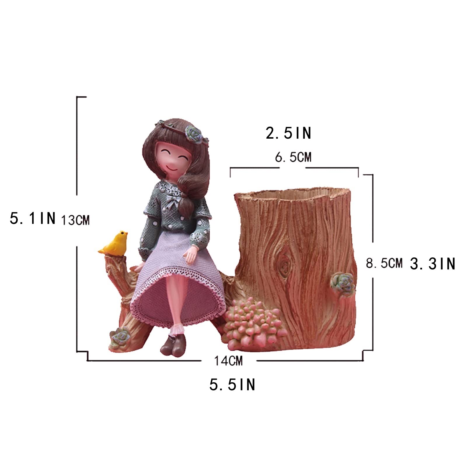 pojemnik na pędzle Creative Fashion Małe świeże długopis uchwyt biurko Organizator Box Resin Ołówek Uchwyt Biurko Schludny Pióro Uchwyt na biurko Kreatywne i przydatne pojemnik na długopisy(A)