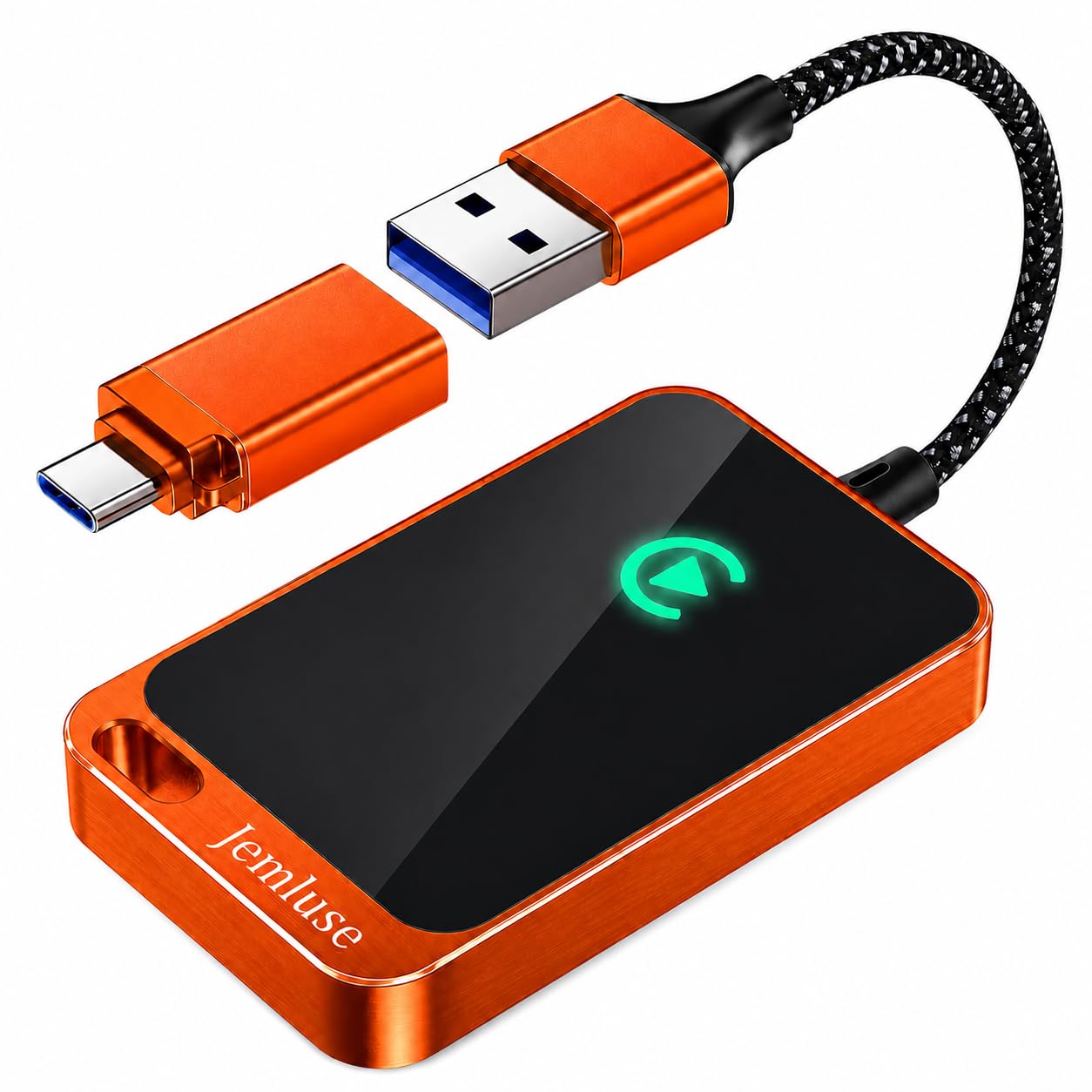 Jemluse Wireless CarPlay Adapter for Apple iPhone - Multi-User Seamless Connection for Convert Wired to Wireless Car Play Adapter - No Latency from iOS 10+ to Screen w/USB C (Cosmic Orange)