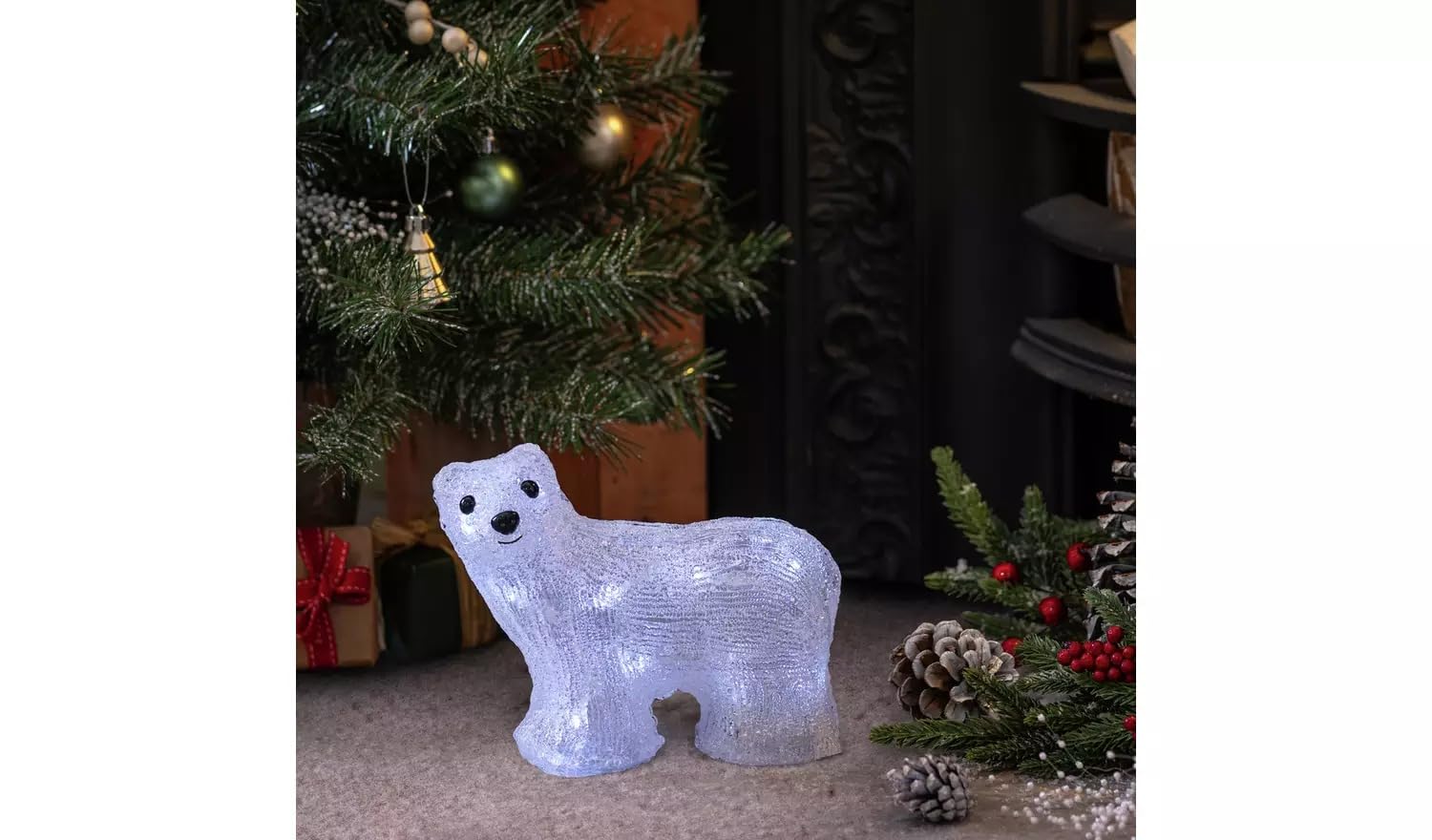 Aidni White Prelit Christmas Acrylic Polar Bear Decoration
