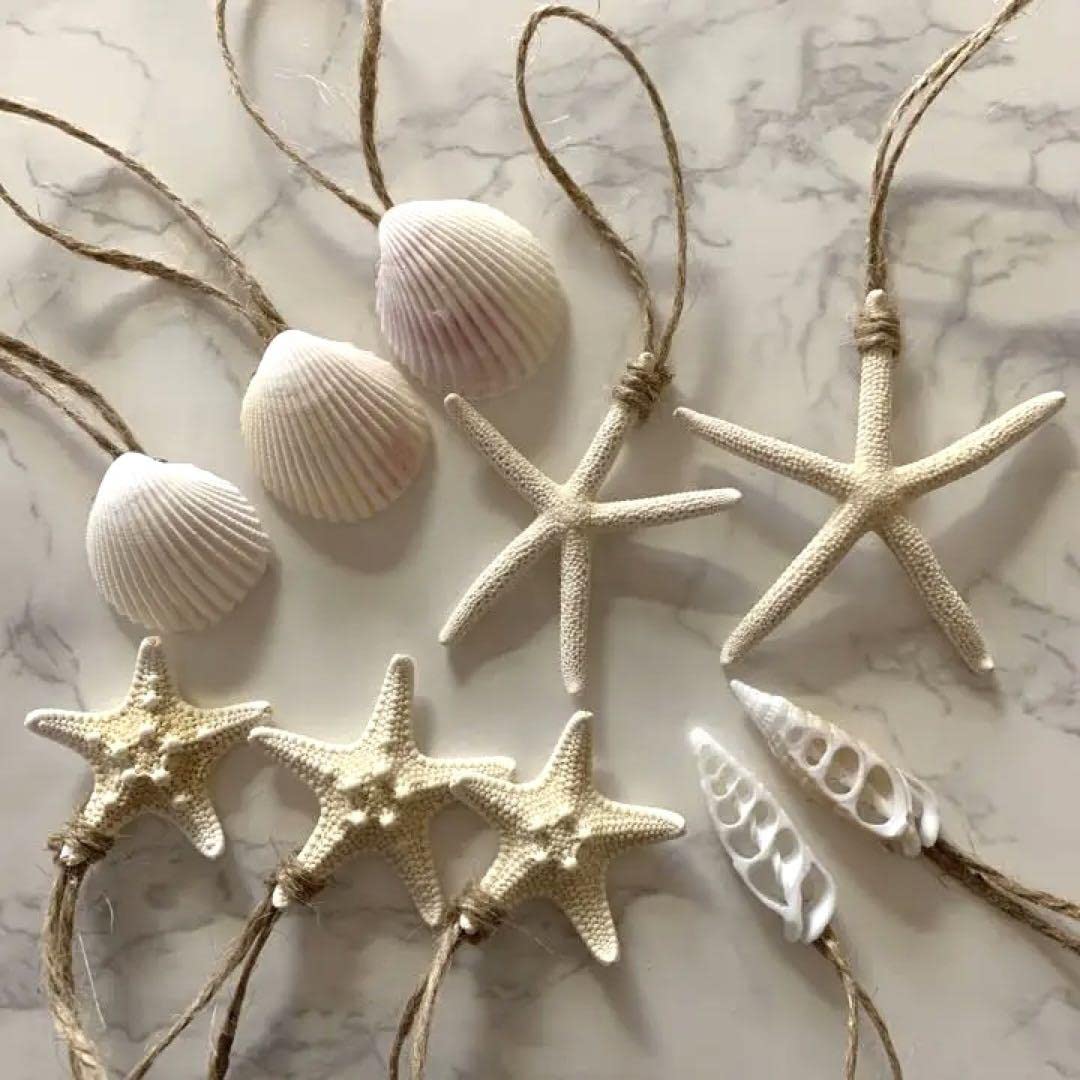 貝殻クリスマスオーナメントガーランド天然素材ピンク南国ハワイ海