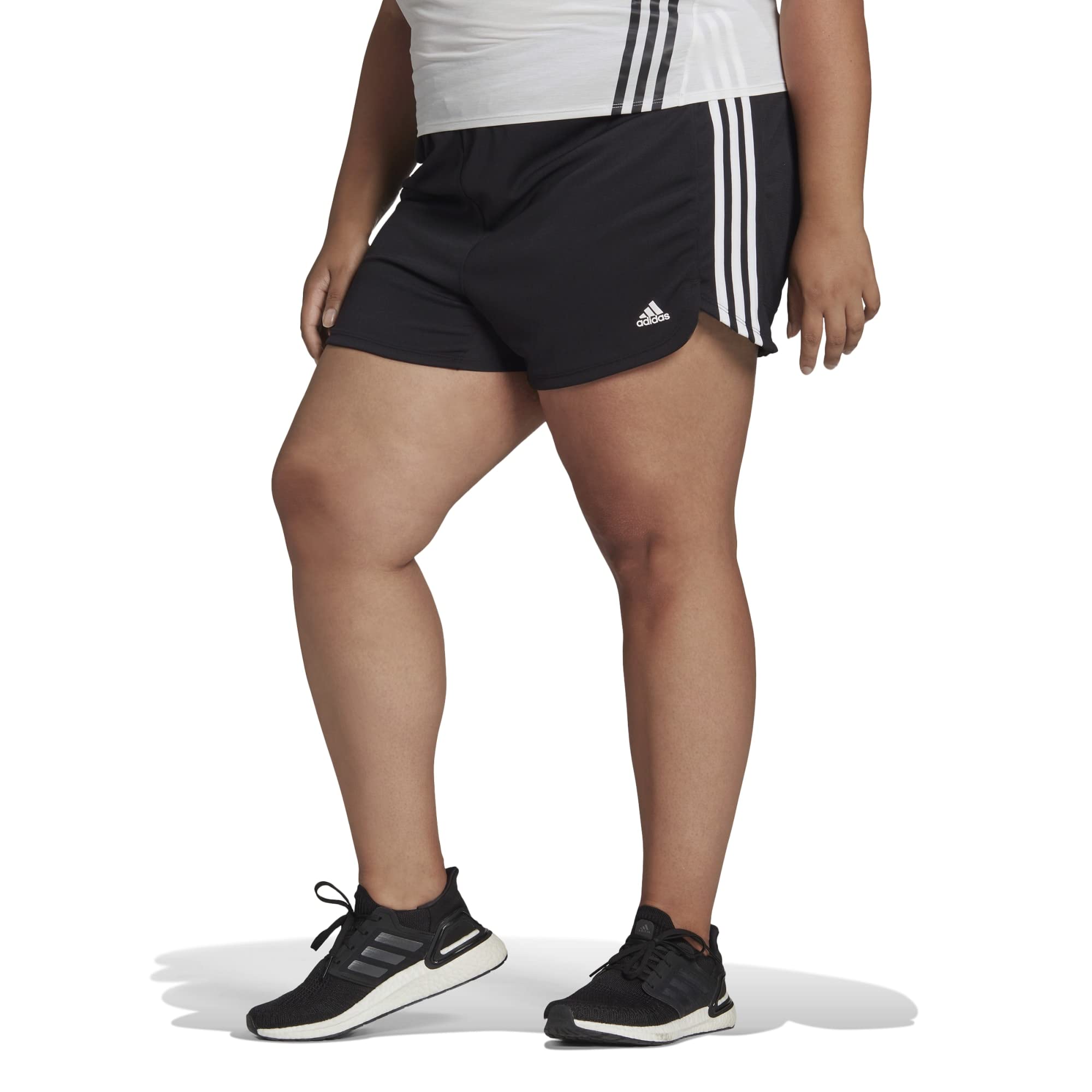 adidas Pacer 3-stripes Knit Shorts (Plus Size) - Szorty na deskę Kobiety