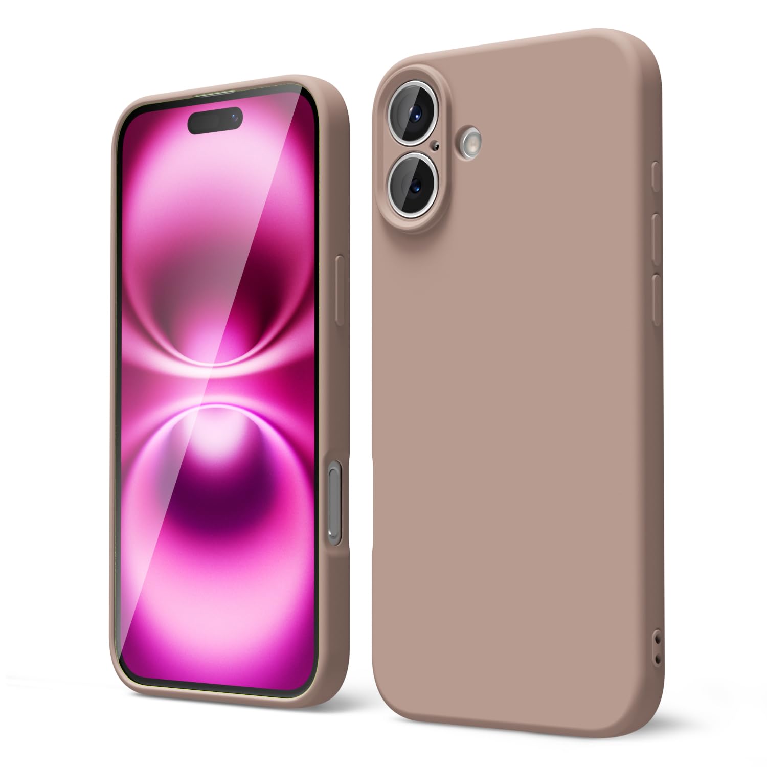 oakxco for iPhone 16 Pro Max Case Liquid Silicone, Soft Rubber Gel Elegant Aesthetic Basic Simple Cover, Cute Thin Slim TPU Matte Solid Color Plain Smooth Case for Women Girl, Light Pink — view 937