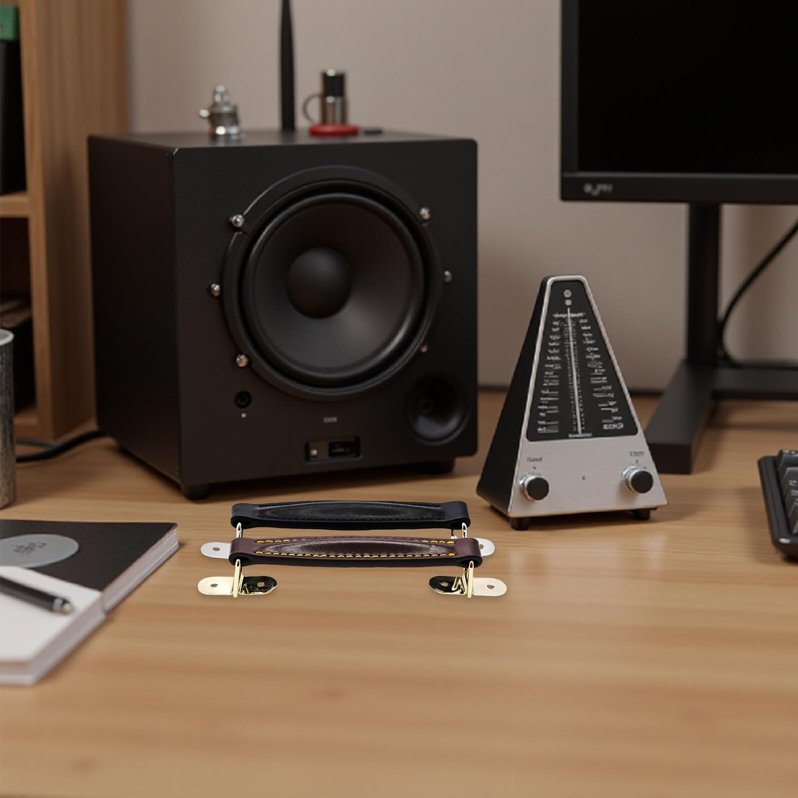 Angoily Gitarrenverstärkergriff aus Pu Leder und Metall für Lautsprecher | 2 Satz, Stabile Konstruktion mit Ergonomischem Halt, Passend für Lautsprechergehäuse und Audiosystem